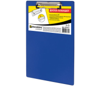 Доска-планшет BRAUBERG "NUMBER ONE A4" (БРАУБЕРГ "Номер один A4"), с верхним прижимом, А4, 22,8х31,8 см, картон/ПВХ, синяя, 232217