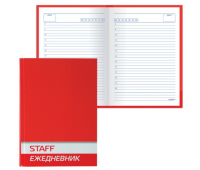 Ежедневник STAFF недатированный, А5, 145х215 мм, 128 л., твердая ламинированная обложка, красный, 127054