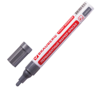 Маркер-краска лаковый 2-4 мм, серебряный, нитро-основа, алюминиевый корпус, BRAUBERG (БРАУБЕРГ), 150875