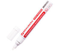 Маркер-краска лаковый (paint marker) 4 мм, БЕЛЫЙ, БЕЗ КСИЛОЛА (без запаха), алюминий, BRAUBERG PROFESSIONAL, 150878