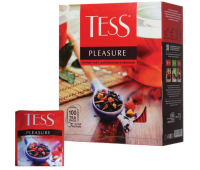 Чай TESS (Тесс) "Pleasure", черный с шиповником и яблоком, 100 пакетиков по 1,5 г, 0919-09 621034