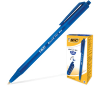 Ручка шариковая BIC автоматическая "Round Stic Clic" (Франция), корпус голубой, толщина письма 0,4 мм, синяя, 926376, 141772