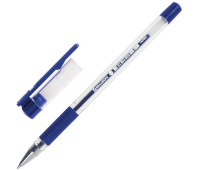 Ручка шариковая BRAUBERG "X-Writer", узел 0,7 мм, линия 0,35 мм, резиновый упор, синяя, 142403