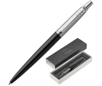 Ручка шариковая PARKER "Jotter Bond Satin CT", корпус черный металлик, нержавеющая сталь, синяя, 1953184, 142381