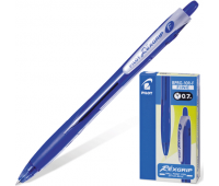 Ручка шариковая автоматическая синяя с резиновым упором, толщина письма 0,32 мм, чернила на масляной основе PILOT "REX GRIP" BPRG-10R-F (140814)