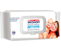 Салфетки влажные, 120 шт., для детей, SMART ЭКОНОМ, с экстрактом алоэ вера, 30108 128663