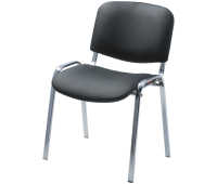Стул Furniture "Изо", каркас металл хром, обивка кожзам черный 159283