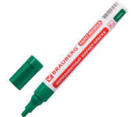 Маркер-краска лаковый 2-4 мм, зеленый, нитро-основа, алюминиевый корпус, BRAUBERG, 150879