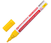 Маркер-краска лаковый 2-4 мм, желтый, нитро-основа, алюминиевый корпус, BRAUBERG, 150872