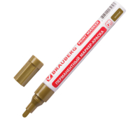 Маркер-краска лаковый 2-4 мм, золото, нитро-основа, алюминиевый корпус, BRAUBERG, 150876