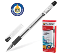 Ручка шариковая масляная BRAUBERG "Max-Oil", игольчатый узел 0,7 мм, линия 0,35 мм, черная, 142142