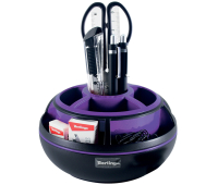 Настольный органайзер Berlingo "Apex", 9 предметов, вращающийся, черный/фиолетовый, MOn_09112, 255738