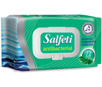 Салфетки влажные, 72 шт., SALFETI "Antibacterial", антибактериальные, крышка-клапан, 48397 128653/302210