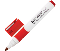 Маркер для доски BRAUBERG "SOFT", резиновая вставка, круглый наконечник 5 мм, красный, 151250