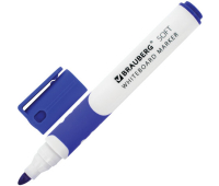 Маркер для доски BRAUBERG "SOFT", резиновая вставка, круглый наконечник 5 мм, синий, 151249