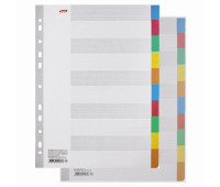 Разделитель картонный А4, 10 листов, цветовой/10 цветов, 225х297 мм, HATBER, 4AR 11004, М224816 226781