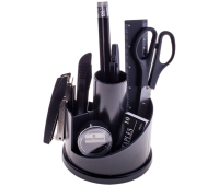 Настольный органайзер OfficeSpace "Русские горки", 12 предметов, вращающийся, черный, SS156_3180/ 205595