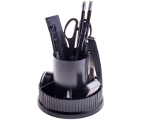 Набор настольный OfficeSpace Карусель S155, 12 предметов, офисный, вращающийся, черный, 205593