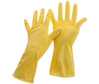 Перчатки резиновые хозяйственные OfficeClean Универсальные, р.М, желтые, пакет с европодвесом 248569