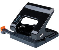 Дырокол Berlingo "Smart Technology" 25л., металл., энергосбер., с фиксатором, черный, с линейкой, 254417