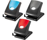 Дырокол Berlingo "Office Soft" 40л., пластиковый, с фиксатором, ассорти, с линейкой, 254420