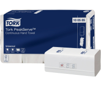 Полотенца бумажные лист. Tork "PeakServe"(Z-сл) 1 слойн., с непрер.подачей 410л/пач, 22*20,1см, бел 100585/270183