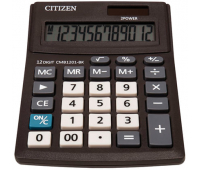 Калькулятор настольный Citizen Business Line CMB, CMB1201-BK, 12 разр., двойное питание, 100*136*32мм, черный 259752/250433