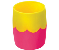 Подставка-органайзер СТАММ (стакан для ручек), розово-желтая, непрозрачная, СН502 235837