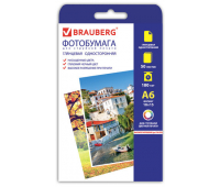 Фотобумага BRAUBERG для струйной печати 10х15 см, 180 г/м2, 50 л., односторонняя, глянцевая, Код-1С, 363124