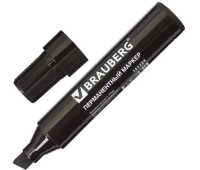 Маркер перманентный BRAUBERG "JUMBO", ЧЕРНЫЙ, ШИРОКАЯ ЛИНИЯ ПИСЬМА, скошенный наконечник, 3-10 мм, 151224