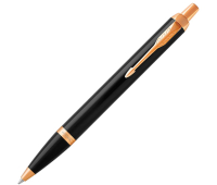 Ручка шариковая PARKER "IM Core Black Lacquer GT", корпус черный глянцевый лак, позолоченные детали, синяя, 1931666 142533