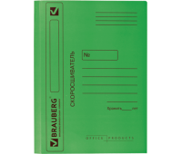 Скоросшиватель мелованный картон зеленый  BRAUBERG 121519