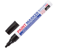 Маркер-краска лаковый (paint marker) 4 мм, ЧЕРНЫЙ, НИТРО-ОСНОВА, алюминиевый корпус, BRAUBERG PROFESSIONAL PLUS, 151445