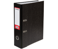 Папка-регистратор Berlingo "Hyper", 80мм, мрамор, с карм. на корешке, нижний метал. кант, черная, 270043