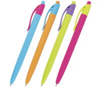 Ручка шариковая масляная автоматическая BRAUBERG "FRUITY RX", СИНЯЯ, soft-touch, узел 0,7 мм, линия письма 0,35 мм, 142656