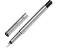 Ручка перьевая PARKER "Vector Stainless Steel CT", корпус серебристый, детали из нержавеющей стали, синяя, 2025443 143352