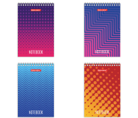 Блокнот МАЛЫЙ ФОРМАТ (97х145 мм) А6, 80 л., гребень, картон, клетка, BRAUBERG, "Геометрия", 129834