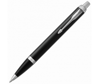 Ручка шариковая PARKER "IM Core Black Lacquer CT", корпус черный глянцевый лак, хромированные детали, синяя, 142530