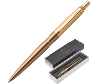 Ручка шариковая PARKER "Jotter Premium West End Gold Brushed GT", корпус бронзовый лак, позолоченные детали, синяя, 142370