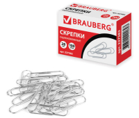 Скрепки BRAUBERG, 28 мм, оцинкованные, 100 шт., в картонной коробке, 227583