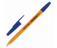 Ручка шариковая STAFF "ORANGE C-51", СИНЯЯ, корпус оранжевый, узел 1 мм, линия письма 0,5 мм, 143332