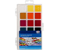 Краски акварельные ГАММА "Классическая", медовая, 18 цветов, без кисти, пластик. упак., европодвес 293987