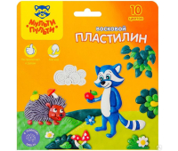 Пластилин Мульти-Пульти "Енот в лесу", 10 цветов, 150г, восковой, со стеком, картон, европодвес 243007