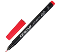 Маркер перманентный (нестираемый) STAEDTLER (Германия) "Lumocolor", КРАСНЫЙ, скошенный наконечник, 0,6 мм, 318-2, 150746