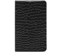 Блокнот МАЛЫЙ ФОРМАТ (95х145 мм) А7+, BRAUBERG "Party", 64 л., "лакированный крокодил", линия, черный, 128050