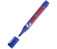 Маркер перманентный Crown "Multi Marker Chisel" синий, скошенный, 5мм