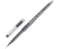 Ручка гелевая BRAUBERG DIAMOND, ЧЕРНАЯ, игольчатый узел 0,5 мм, линия письма 0,25 мм, 143379