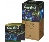 Чай GREENFIELD "Blueberry night" черный с ароматом  черники и сливок 25 пакетиков по 1,5г 1067371