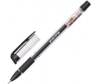 Ручка гелевая с грипом STAFF "College", ЧЕРНАЯ, корпус прозрачный, игольчатый узел 0,6 мм, линия письма 0,3 мм, 143016