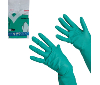 Перчатки хозяйственные нитриловые VILEDA, 1пара универсальные, антиаллергенные, размер M (средний), зеленые, 100801. 602157